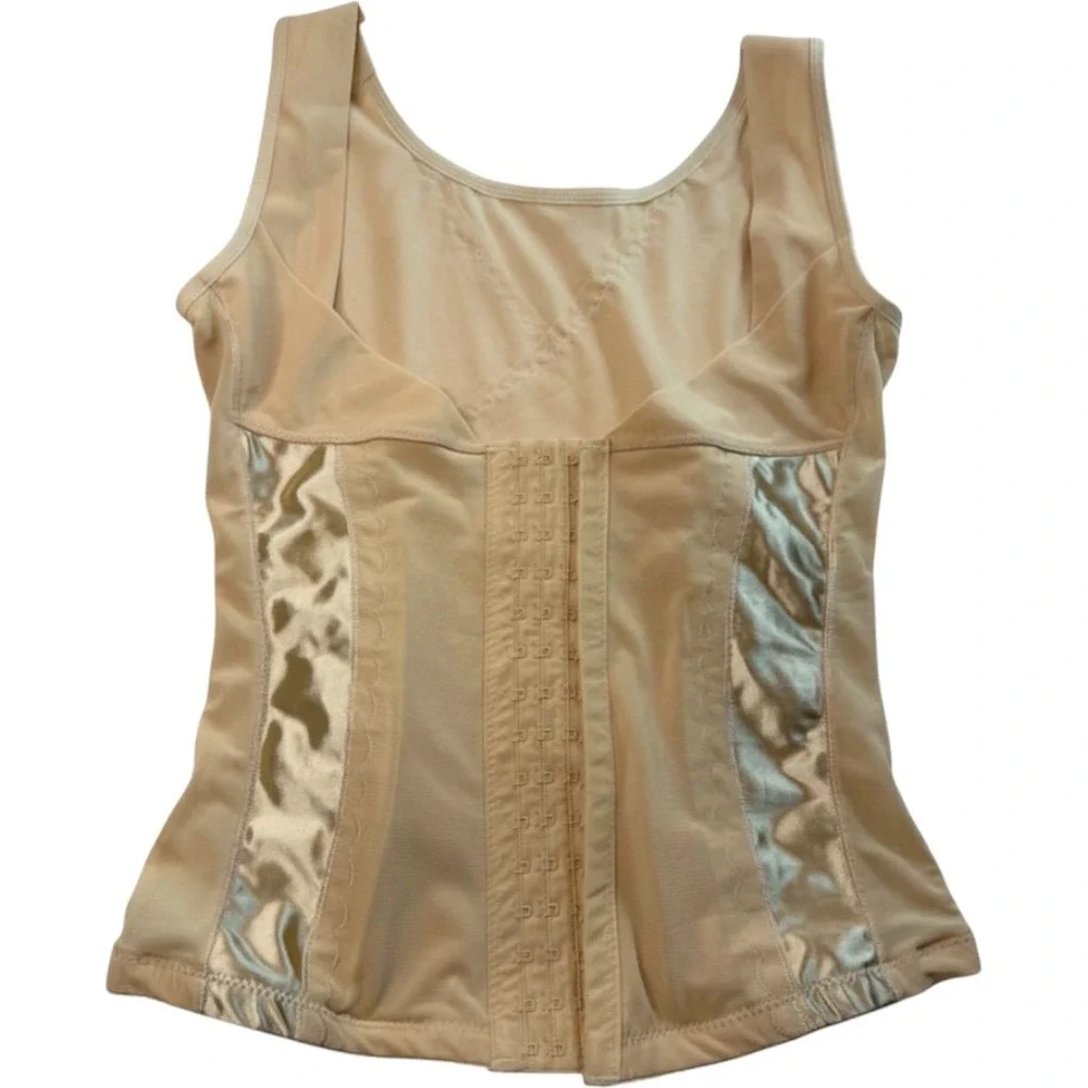 Redefine Womens Shapewear Tank Top Beige Nude Compression Waist Trainer Large
